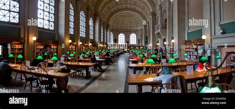 Panorama Of Main Reading Room Boston Public Library Mckim Building