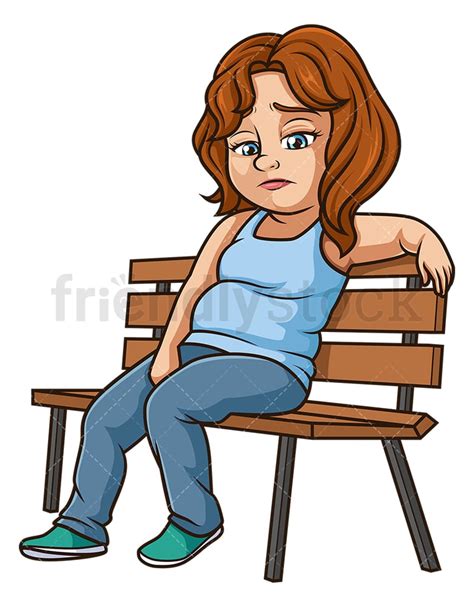 Sad Woman Sitting On Desk Cartoon Clipart Vector Friendlystock Ph