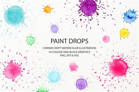 Watercolor Paint Drop Effect Photoshop Graphics ~ Creative Market
