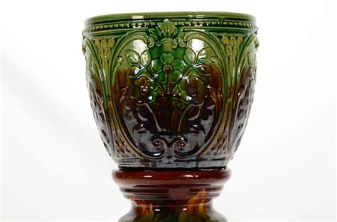 Large Vintage Art Pottery Jardiniere and Pedestal | EBTH