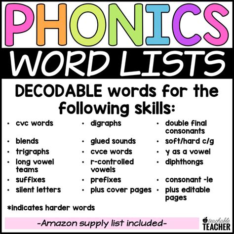 The Ultimate Set Of Phonics Word Lists