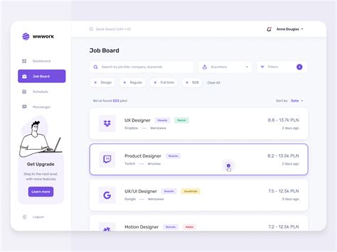 Job Search Dashboard Ui By Pawe Potera A On Dribbble