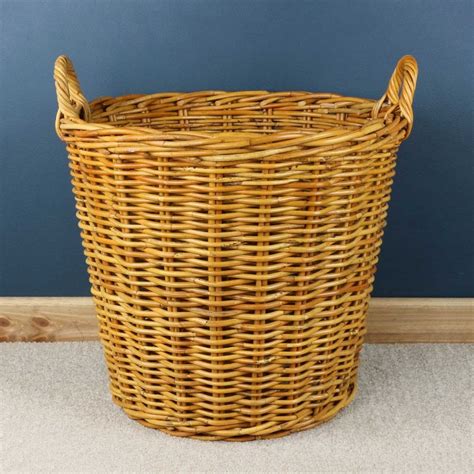 Honey Rattan Round Wicker Log Basket The Basket Company