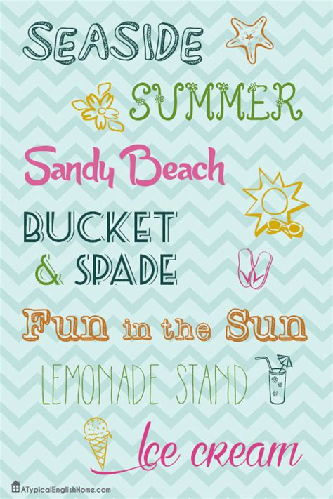 A Typical English Home Summer Fonts