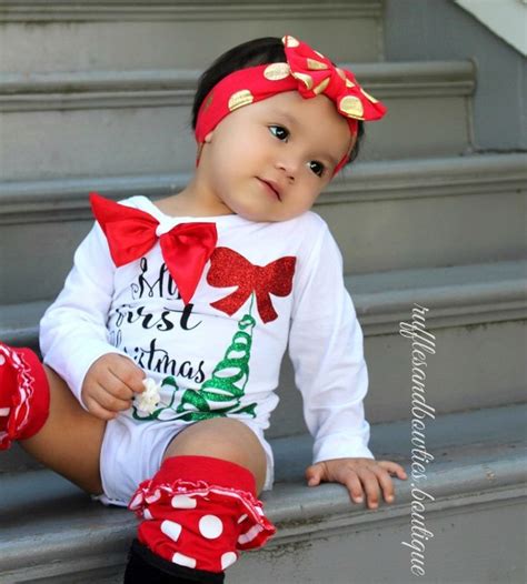 The red and white candy stripe print is complemented with a sweet slogan that says. Christmas Outfits For Baby Girl (Ideas) - InspirationSeek.com