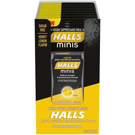 Buy Halls Minis Honey Lemon Flavor Sugar Free Cough Drops 8 Packs Of