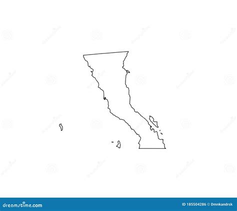 mapa de esquema de baja california estado de méxico ilustración del vector ilustración de