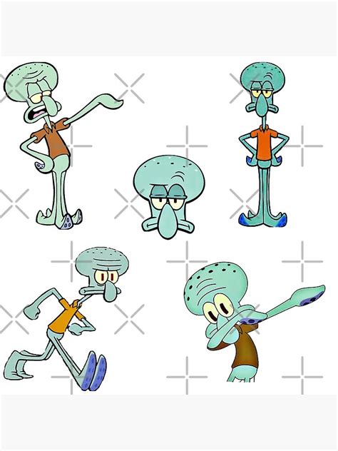 Squidward Sticker Pack Art Print For Sale By Vihasi Redbubble