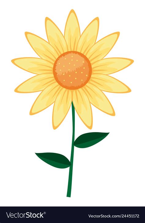 Cute Sunflower Cartoon Royalty Free Vector Image