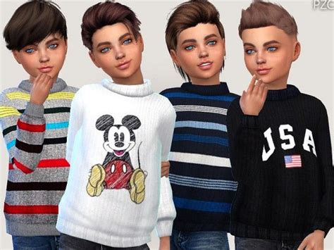 The Sims Resource Winter Sweaters For Boys By