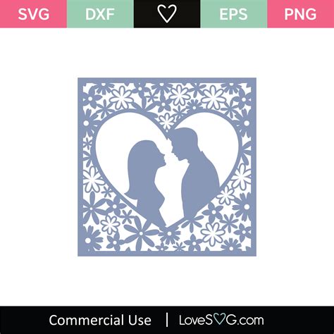 Couple Silhouette Mandala SVG Cut File - Lovesvg.com