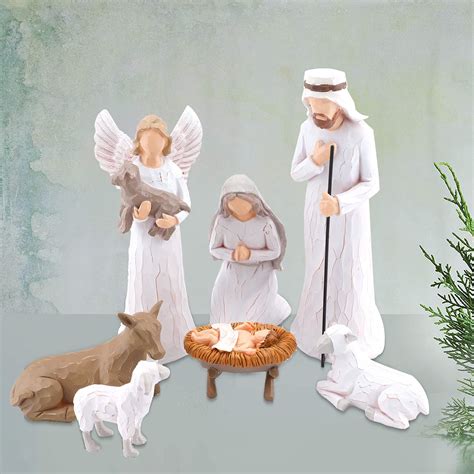 Buy Set Of 7 Nativity Figurines Sculpted Hand Painted Nativity Figures