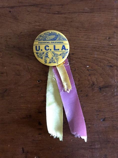 Vintage Ucla Football Pin 1960s Rose Bowl Pinback Button With Etsy