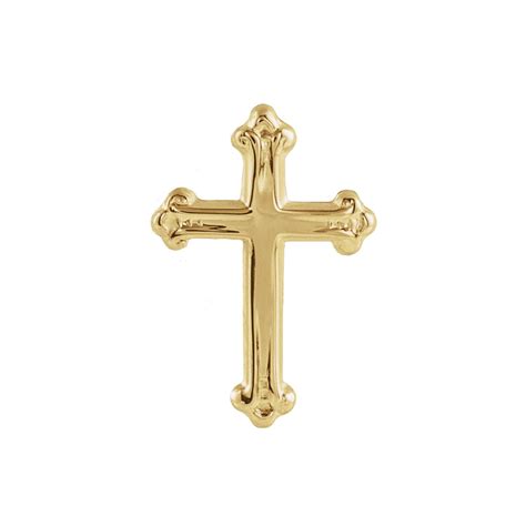 Diamond2deal 14k Yellow Gold Cross Lapel Pin For Men Fine Jewelry