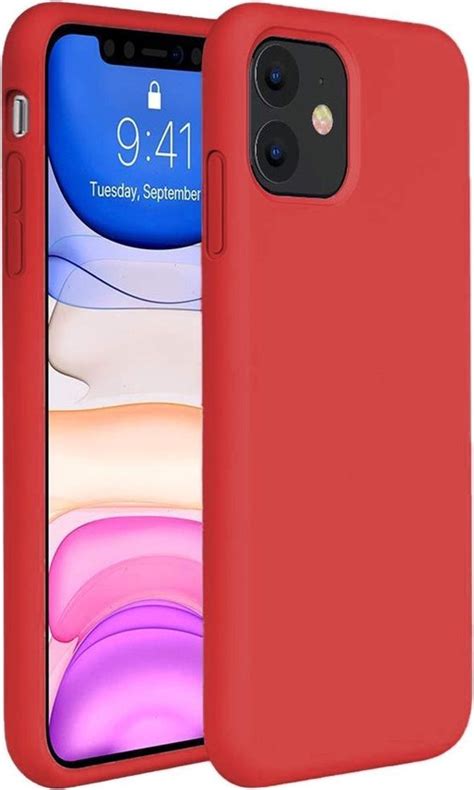 Hoes Voor Iphone 11 Hoesje Siliconen Case Hoes Back Cover Tpu Rood
