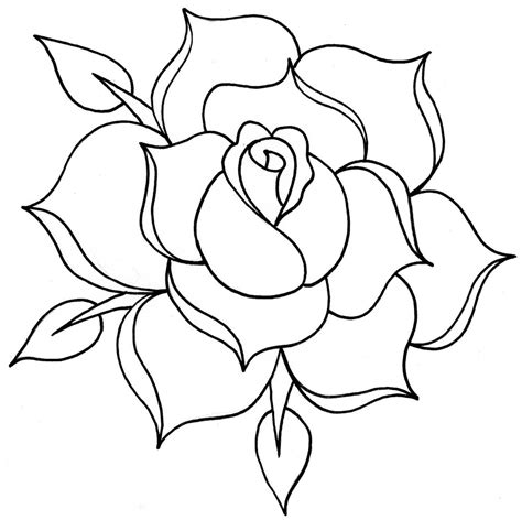 Simple Rose Outline Tattoo Drawing Roses  Clipartix