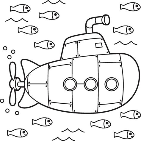Página para colorear de niños submarinos Vector en Vecteezy