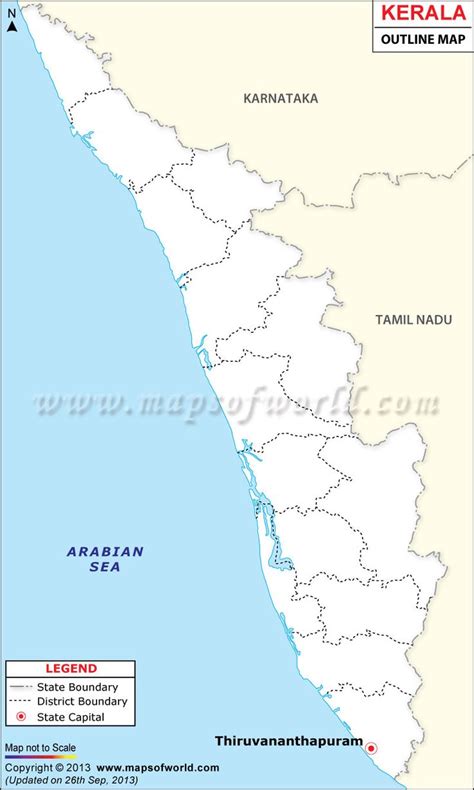 Check out tour my india website to explore kerala tourist map for hassle free holiday tour in kerala. Kerala Outline Map | Map outline, Kerala