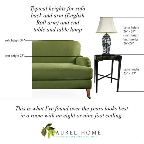 How Tall Should An End Table Be Next To A Sofa Baci Living Room