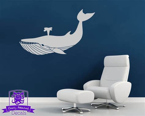 Whale Wall Decal Decor Etsy