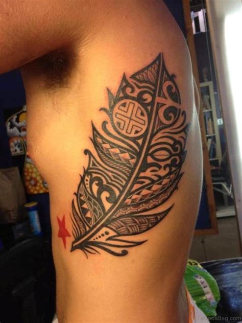 Tribal art rib tattoo for men. 60 Fancy Tribal Tattoos For Rib