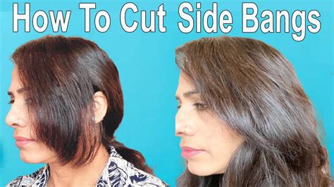 If you have hair with natural curls, your bangs will work out well with them! How to cut Side Swept Bangs cut at home||how to style side ...