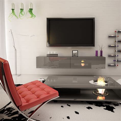 Berno Gray Wall Mounted Floating Modern 71 Tv Stand By Meble Furniture