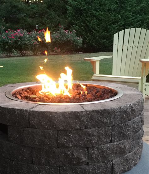 You can build a gas fire pit outdoor to create an existing 'patio with firepit' scenario or build a gas fire as part of a total diy project. Natural Gas Stone Fire Pit | TcWorks.Org