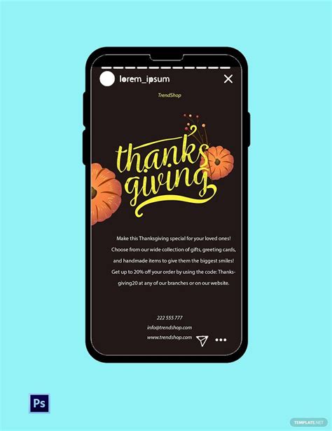 Thanksgiving Instagram Story Template In Psd Download