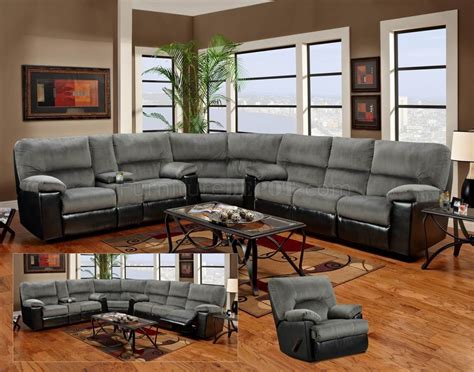 Whether upholstered in leather microfiber chenille or another fabric a black sectional will instantly make your home look stylish and sophisticated. Grey Fabric & Black Vinyl Modern Sectional Sofa w/Options
