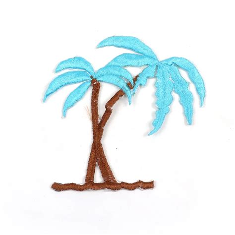 Doreenbeads 9x88cm 6 Colors Coconut Tree Embroidered Patches Handmade