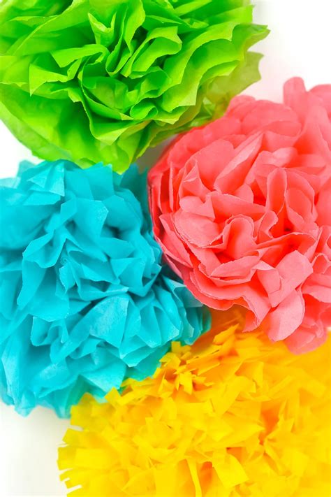 How To Make Tissue Paper Flowers Four Ways Hey Lets Make Stuff