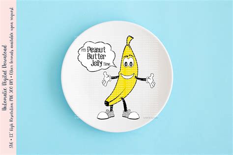 It S Peanut Butter Jelly Time Pbj Banana Svg And Png Cut Etsy