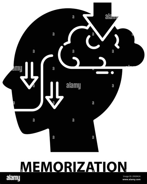 Memorization Icon Black Vector Sign With Editable Strokes Concept