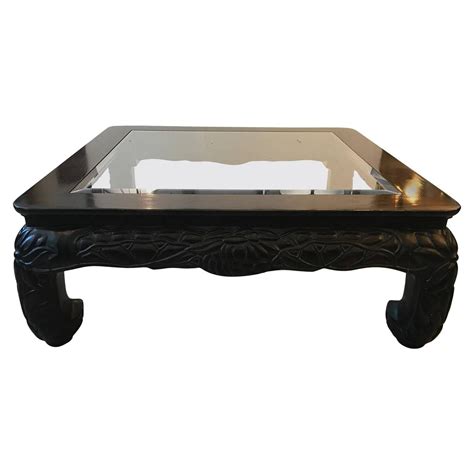 Accent your living room with a coffee, console, sofa or end table. Large Square Asian Style Hand-Carved Coffee Table | Coffee ...
