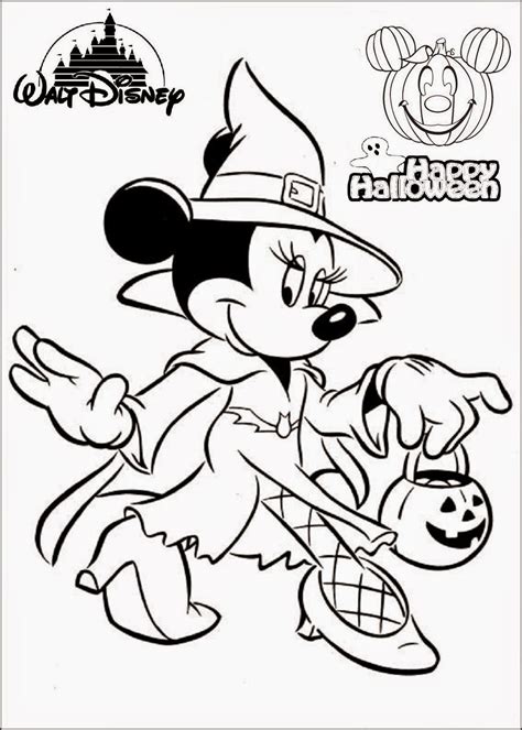 Disney Minnie Mouse Halloween Coloring Pages