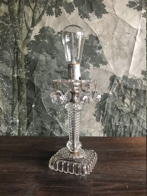 This item ships free to the us. Vintage Bedside Lamp, Glass Lamp, Crystal Lamp, Small Lamp, Table Lamp by Letters2Eleanor on ...
