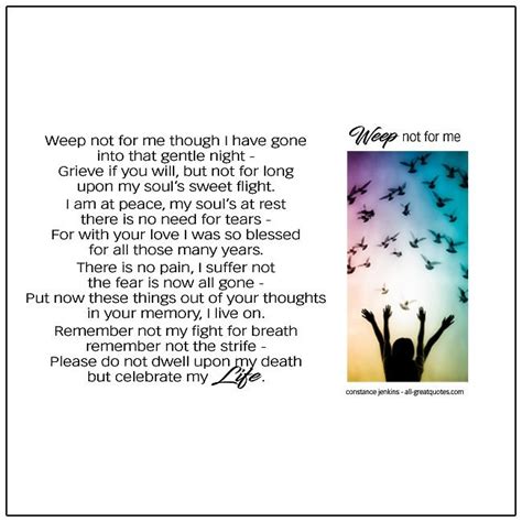 Weep Not For Me Funeral Card Messages Grief Poems Funeral Cards