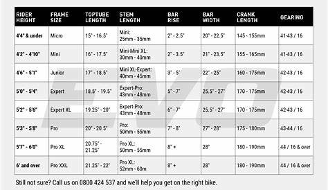 womens bicycle size chart