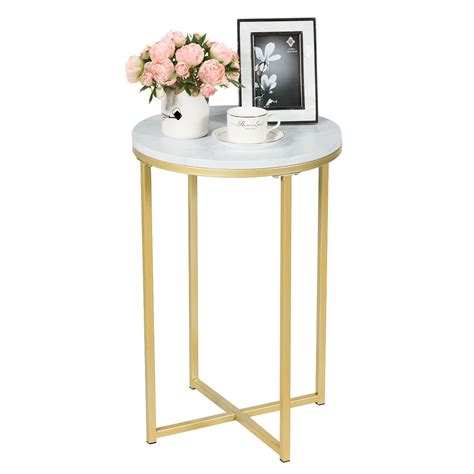 19th century french regence marble top nightstand was sculpted in the round from select french walnut, and features very subtly scrolled legs carved. Gymax Modern Round Side End Coffee Table Nightstand Faux ...