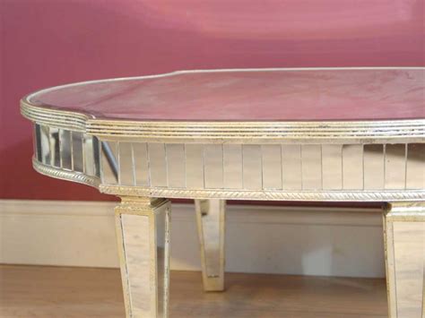 54 l cocktail table art deco hand painted finish polished nickel accents. Art Deco Mirrored Coffee Table Tables Glass Mirror