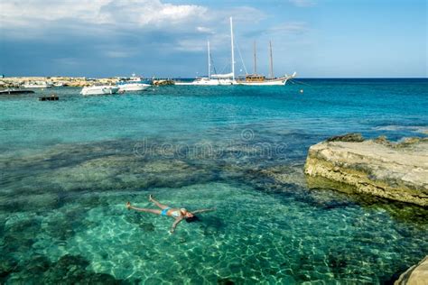 Green Bay And Rock Beaches Are In Protaras Cyprus Editorial Stock