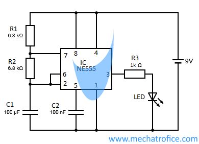 Led Flasher Circuits Using Timer Ic