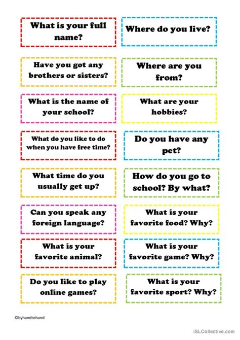 Getting To Know You Questions Discus English Esl Worksheets Pdf And Doc