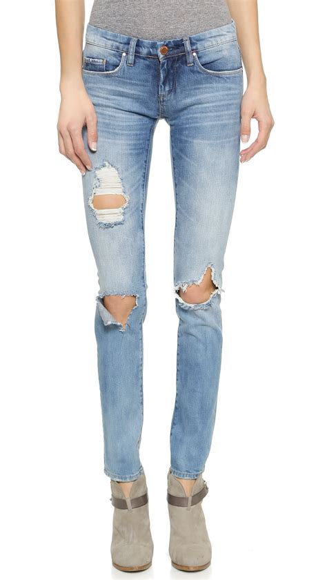 Blank Nyc Distressed Skinny Jeans In Blue Lyst