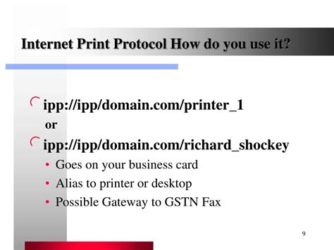 Ppt Ipp The Internet Print Protocol As A Facsimile Transmission