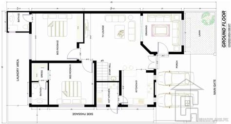 10 Marla House Plan Ground Floor