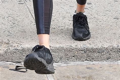 Gold satin panties 7222 min. Hailey Baldwin's NYC Street Style: Sheer Leggings, Adidas ...