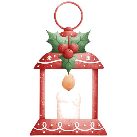 Watercolor Christmas Lantern Illustration 31765264 Png