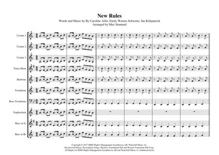 New Rules Arr Max Stannard Sheet Music Dua Lipa Brass Ensemble